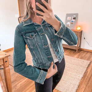 Current Elliot The Baby Trucker Blue Designer Classic Casual Denim Jean Jacket M